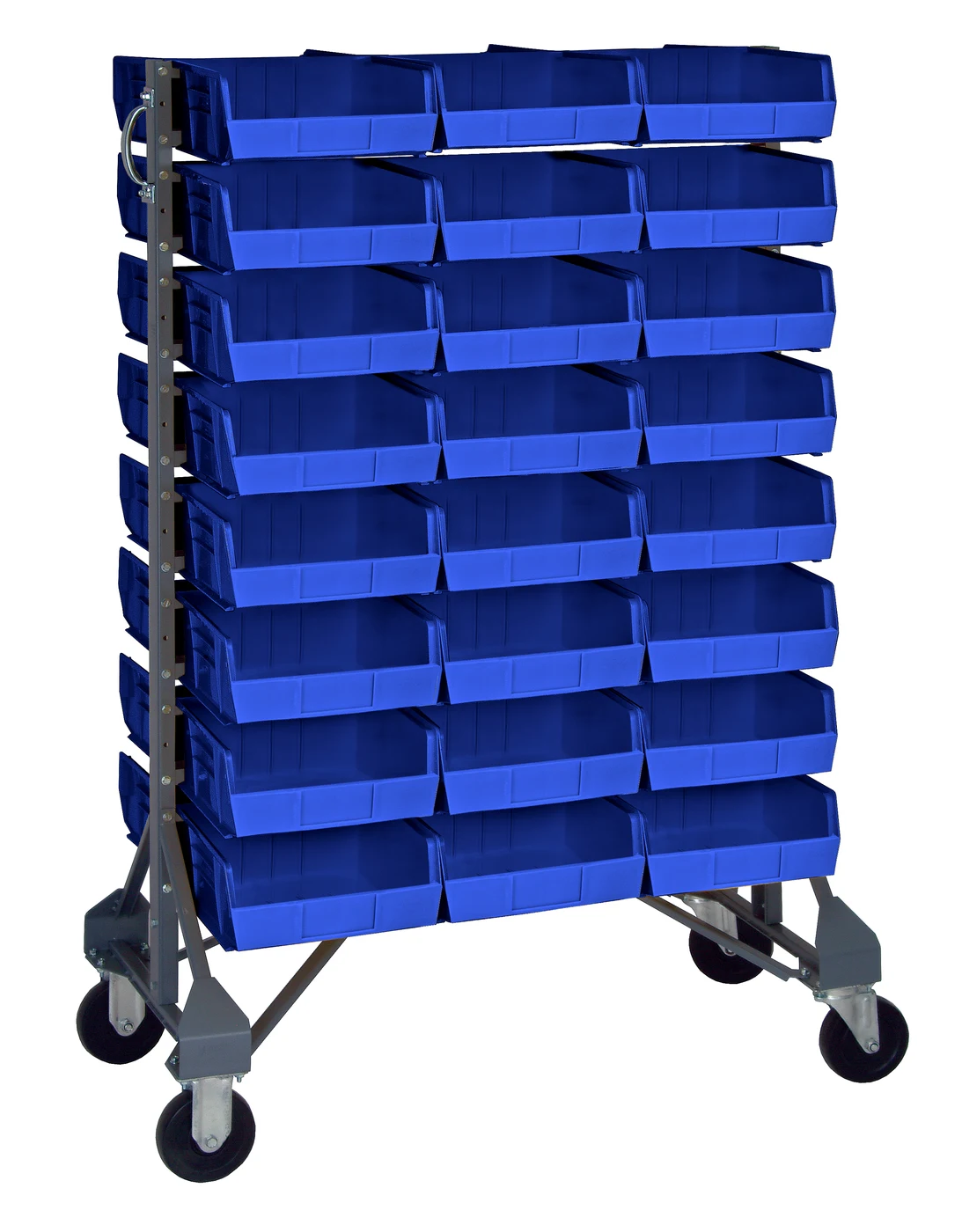 Quantum MQRU-16D-230-96BL Mobile Rail Rack, 36"L x 20"W x 53"H, 1500 lb capacity, Gray
