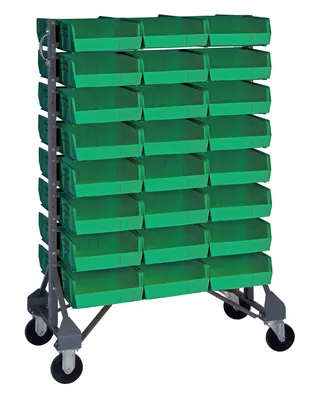 Quantum MQRU-16D-230-96GN Mobile Rail Rack, 36"L x 20"W x 53"H, 1500 lb capacity, Gray