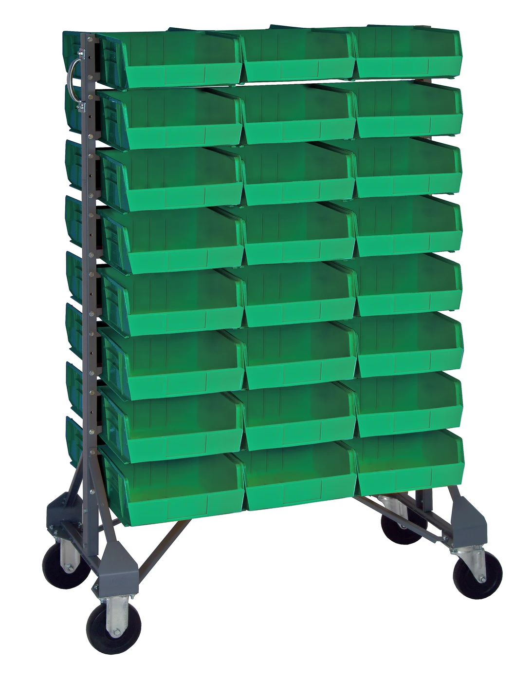 Quantum MQRU-16D-230-96GN Mobile Rail Rack, 36"L x 20"W x 53"H, 1500 lb capacity, Gray