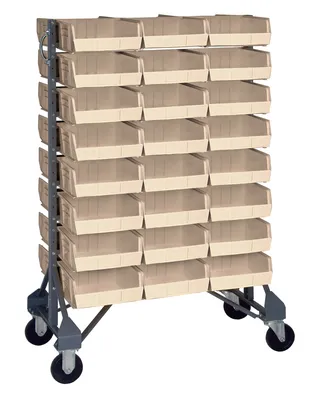 Quantum MQRU-16D-235-48IV Mobile Rail Rack, 36"L x 20"W x 53"H, 1500 lb capacity, Gray