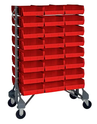 Quantum MQRU-16D-235-48RD Mobile Rail Rack, 36"L x 20"W x 53"H, 1500 lb capacity, Gray