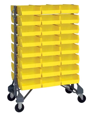 Quantum MQRU-16D-235-48YL Mobile Rail Rack, 36"L x 20"W x 53"H, 1500 lb capacity, Gray