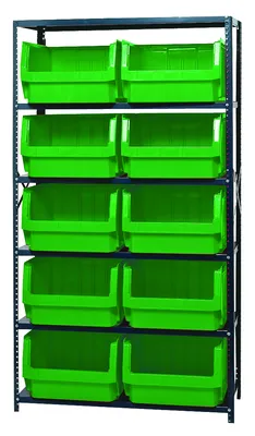 Quantum MSU-543GN Magnum Bin Steel Shelving, 42"W x 18"D x 75"H, 350 lb capacity, Gray