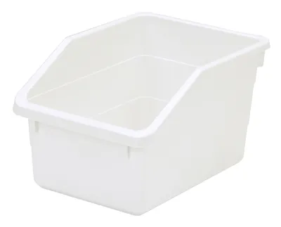 Quantum NPB1076WTCS Nesting Parts Bin, 10-1/4"L x 7-1/2"W x 6"H, White, Case of 20