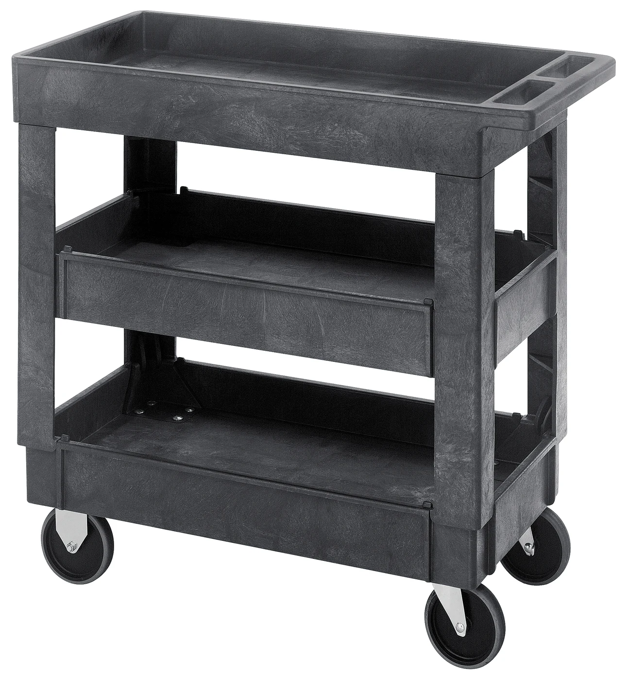 Quantum PC3518-33-3 Utility Cart, 34-1/4"W x 17-1/2"D x 32-1/2"H, 550 lb capacity, Gray