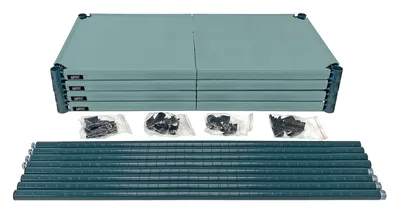 Quantum 1424WPMS Solid Polymer Shelf Mat, 24"W x 14"D, 600-800 lb capacity, Green/Polymer
