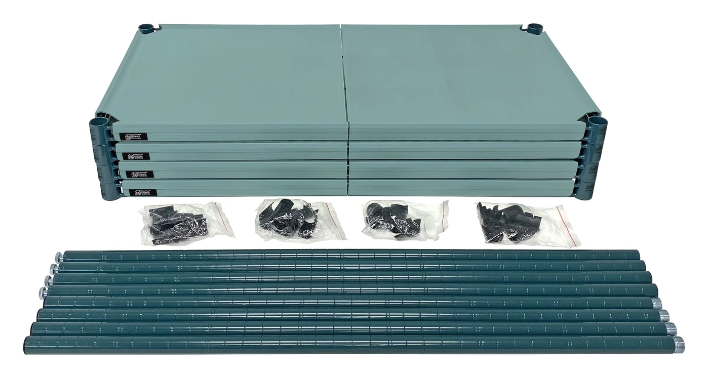 Quantum 1436WPMS Solid Polymer Shelf Mat, 36"W x 14"D, 600-800 lb capacity, Green/Polymer