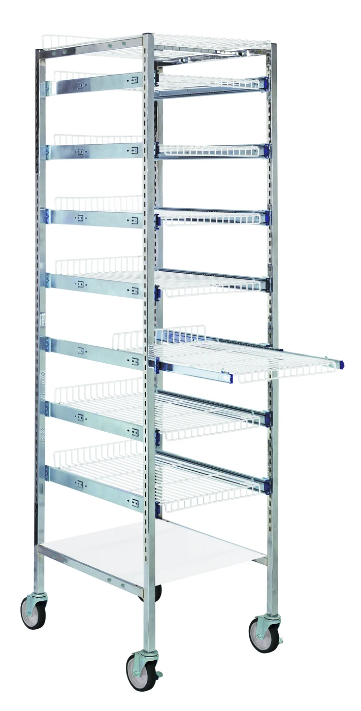 Quantum PS-S2475-7SWT Partition Store Starter Unit with Wire Shelves, 19-1/2"L x 24"D x 75"H, 800 lb capacity, Chrome