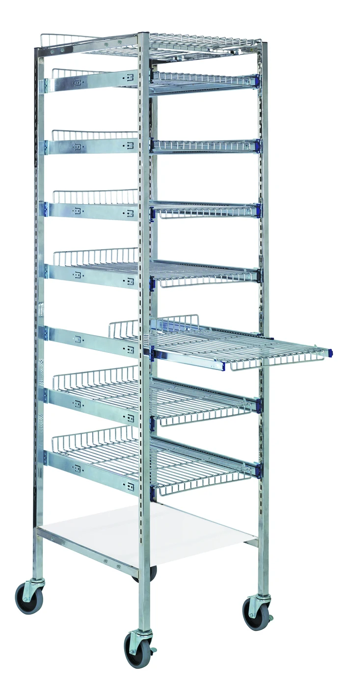 Quantum PS-S2475-7SC Partition Store Starter Unit with Wire Shelves, 19-1/2"L x 24"D x 75"H, 800 lb capacity, Chrome