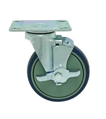 Quantum PT-PSB Swivel Thermoplastic Resin Caster, 300 lb capacity, Chrome