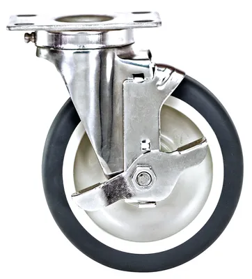 Quantum PT-PSB-S Swivel Polyurethane Stainles Steel Caster, 300 lb capacity