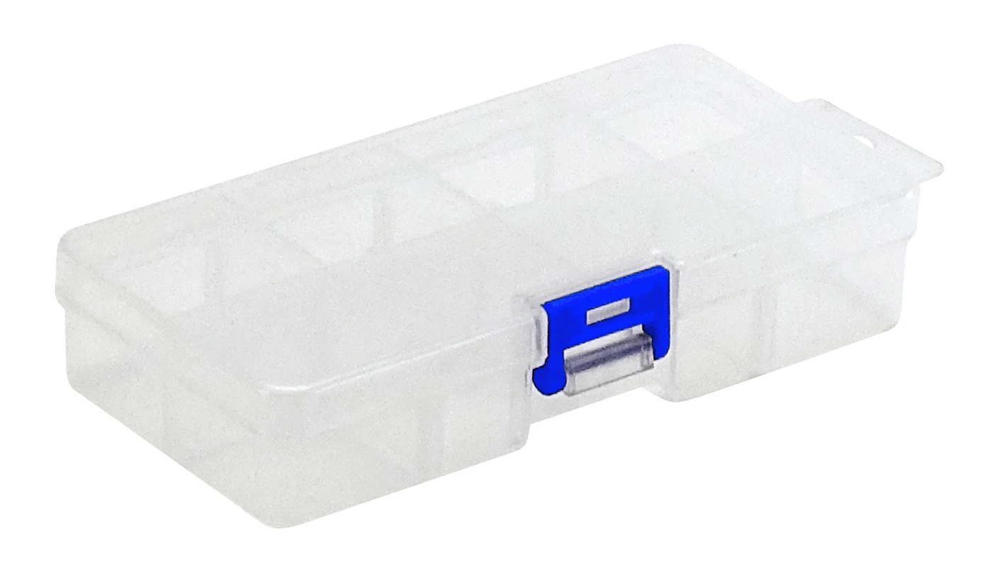 Quantum QB200 Compartment Storage Box, 5-1/2"L x 2-3/4"W x 1-1/4"H, Clear, Pack of 12