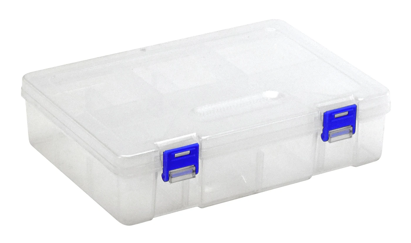 Quantum QB600 Compartment Storage Box, 9-1/4"L x 6-1/4"W x 2-1/5"H, Clear, Pack of 6
