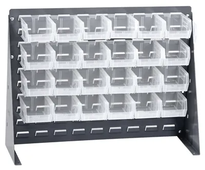 Quantum QBR-2721-210-24CL Bench Rack, 27-3/4"L x 8"W x 21"H, 140 lb capacity, Gray
