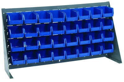 Quantum QBR-3619-210-32BL Bench Rack, 36"L x 8"W x 19"H, 150 lb capacity, Gray