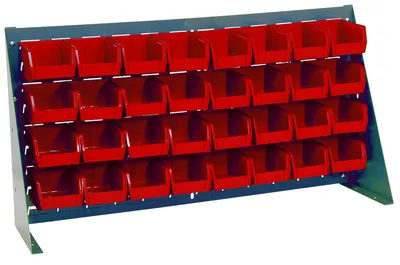 Quantum QBR-3619-210-32RD Bench Rack, 36"L x 8"W x 19"H, 150 lb capacity, Gray