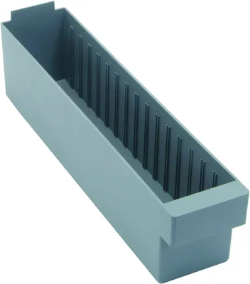 Quantum QED604GYCS Super Tuff Euro Drawer, 17-5/8"L x 3-3/4"W x 4-5/8"H, Gray, Case of 24