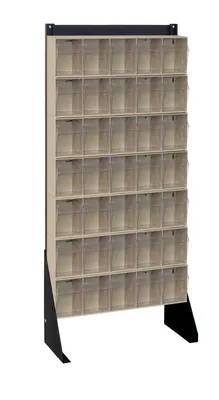 Quantum QFS148-305IV Single-Sided Tip Out Bin Floor Stand, 10"D x 23-5/8"W x 52"H, 300 lb capacity, Black