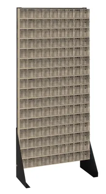 Quantum QFS148-309IV Single-Sided Tip Out Bin Floor Stand, 10"D x 23-5/8"W x 52"H, 300 lb capacity, Black