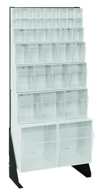 Quantum QFS-148-38WT Single-Sided Tip Out Bin Floor Stand, 10"D x 23-5/8"W x 52"H, 300 lb capacity, Black