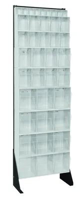 Quantum QFS-170-36WT Single-Sided Tip Out Bin Floor Stand, 10"D x 23-5/8"W x 75"H, 300 lb capacity, Black