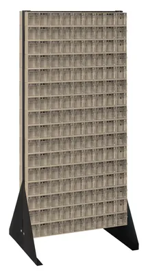 Quantum QFS248-309IV Double-Sided Tip Out Bin Floor Stand, 20-1/4"D x 23-5/8"W x 52"H, 600 lb capacity, Black