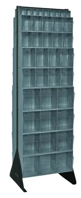 Quantum QFS-370-72GY Double-Sided Tip Out Bin Floor Stand, 500 lb capacity, Black