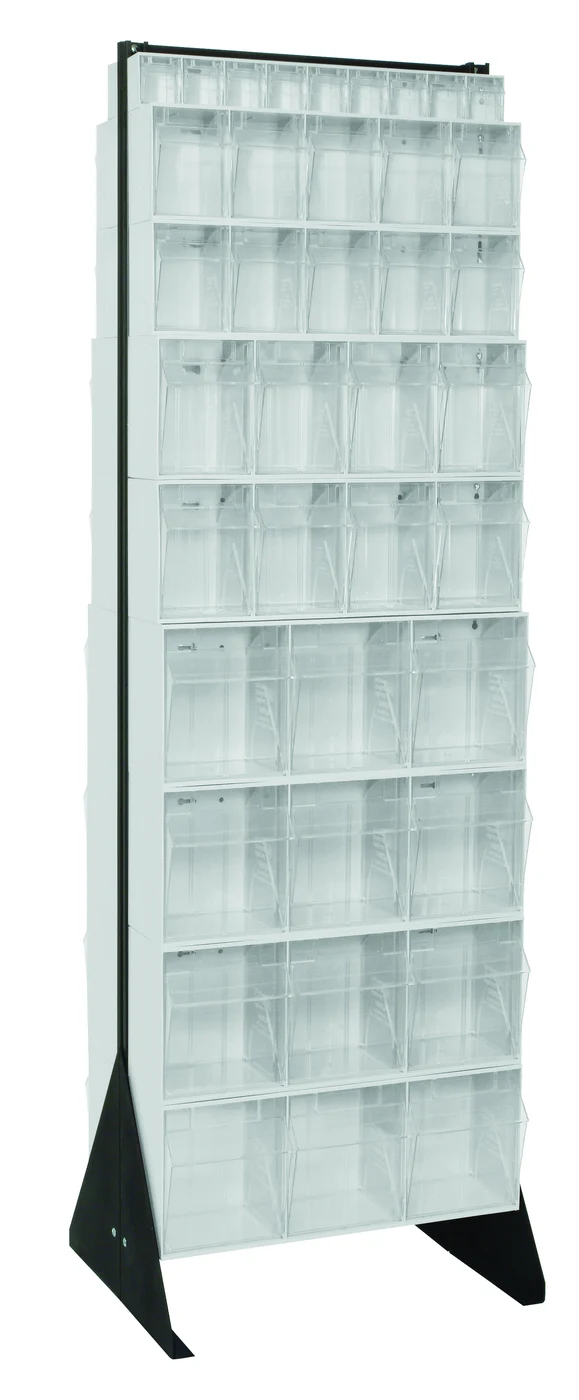 Quantum QFS-324-62WT Mobile Tip Out Bin Floor Stand, 500 lb capacity, Black