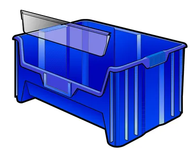 Quantum WGH600 Stack Container Window Front, Clear, Pack of 4 — in use