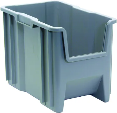Quantum QGH600GYCS Stacking Container, 150 lb capacity, Gray, Case of 4