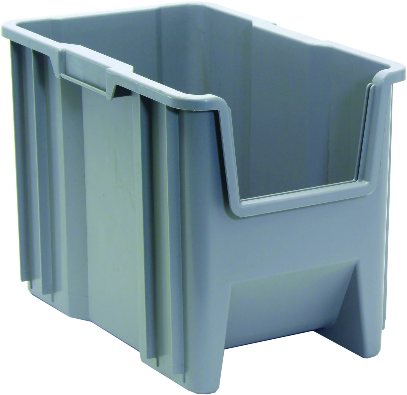 Quantum QGH600GYCS Stacking Container, 150 lb capacity, Gray, Case of 4
