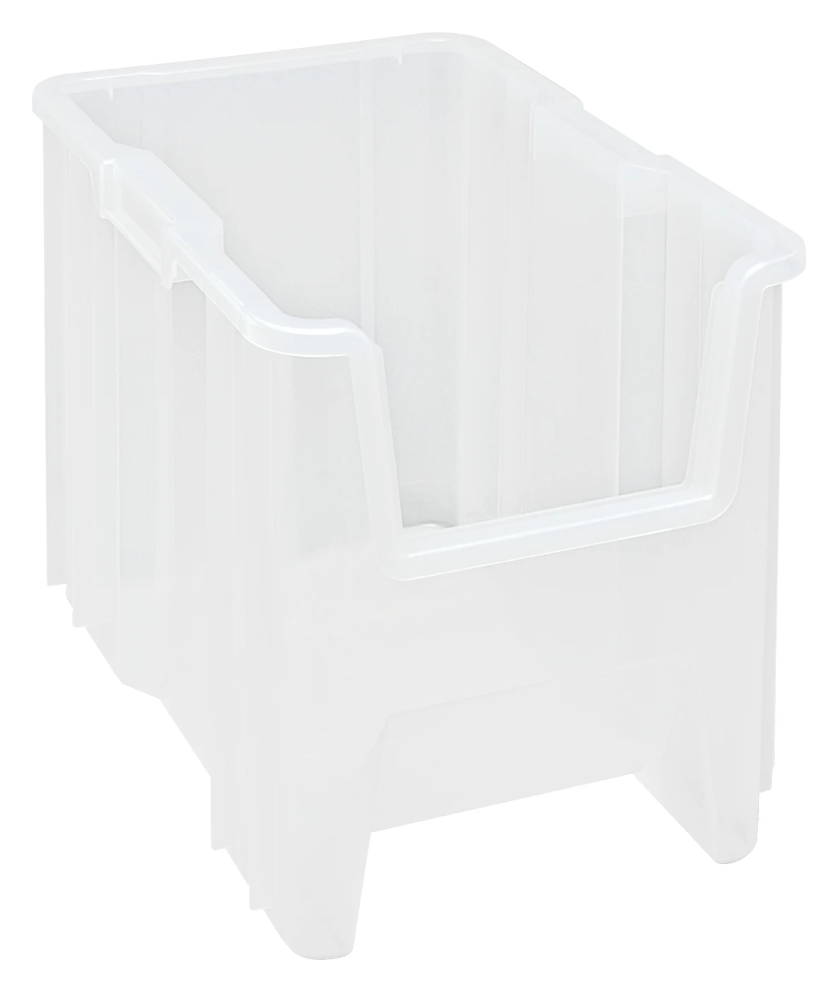 Quantum QGH600CLCS Stacking Container, 150 lb capacity, Clear, Case of 4