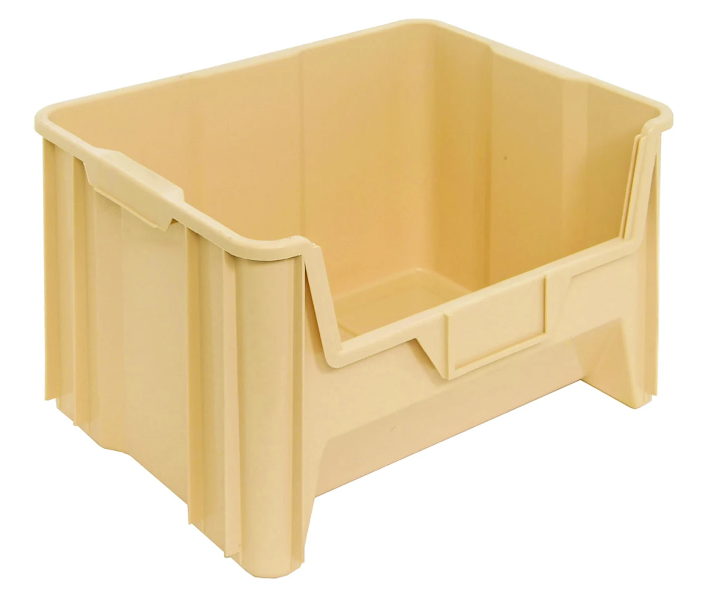 Quantum QGH700IVCS Stacking Container, 150 lb capacity, Ivory, Case of 3