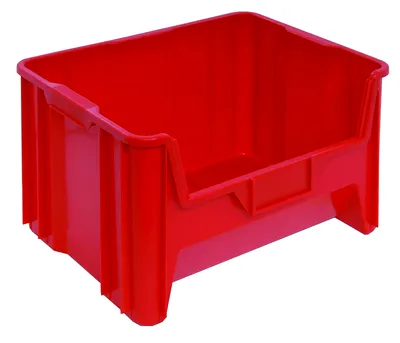 Quantum QGH700RDCS Stacking Container, 150 lb capacity, Red, Case of 3