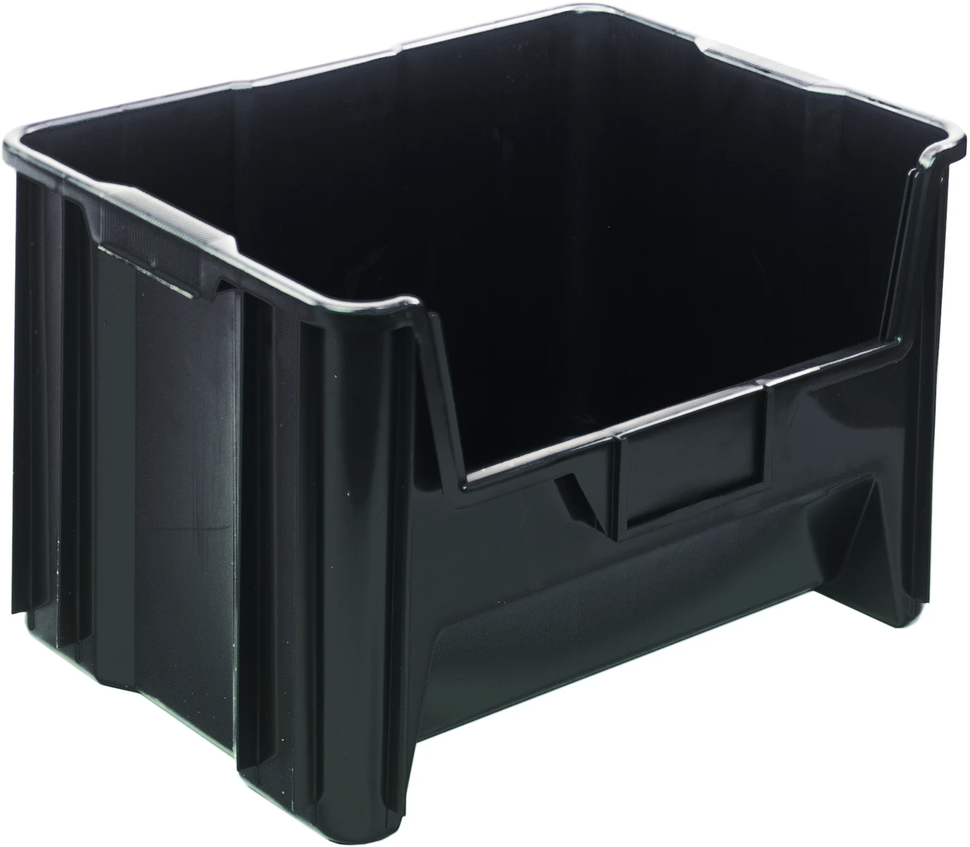 Quantum QGH700BRCS Stacking Container, 150 lb capacity, Black, Case of 3