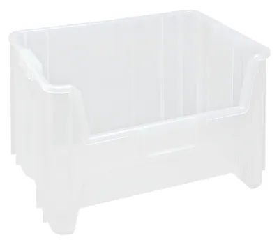 Quantum QGH700CLCS Stacking Container, 150 lb capacity, Clear, Case of 3