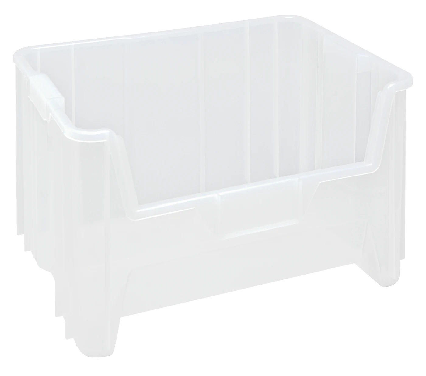 Quantum QGH700CLCS Stacking Container, 150 lb capacity, Clear, Case of 3