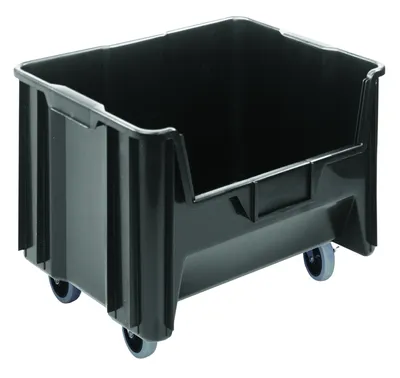 Quantum QGH705MOBBKCS Stacking Mobile Container, 250 lb capacity, Black, Case of 3