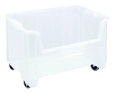 Quantum QGH705MOBCLCS Stacking Mobile Container, 250 lb capacity, Clear, Case of 3