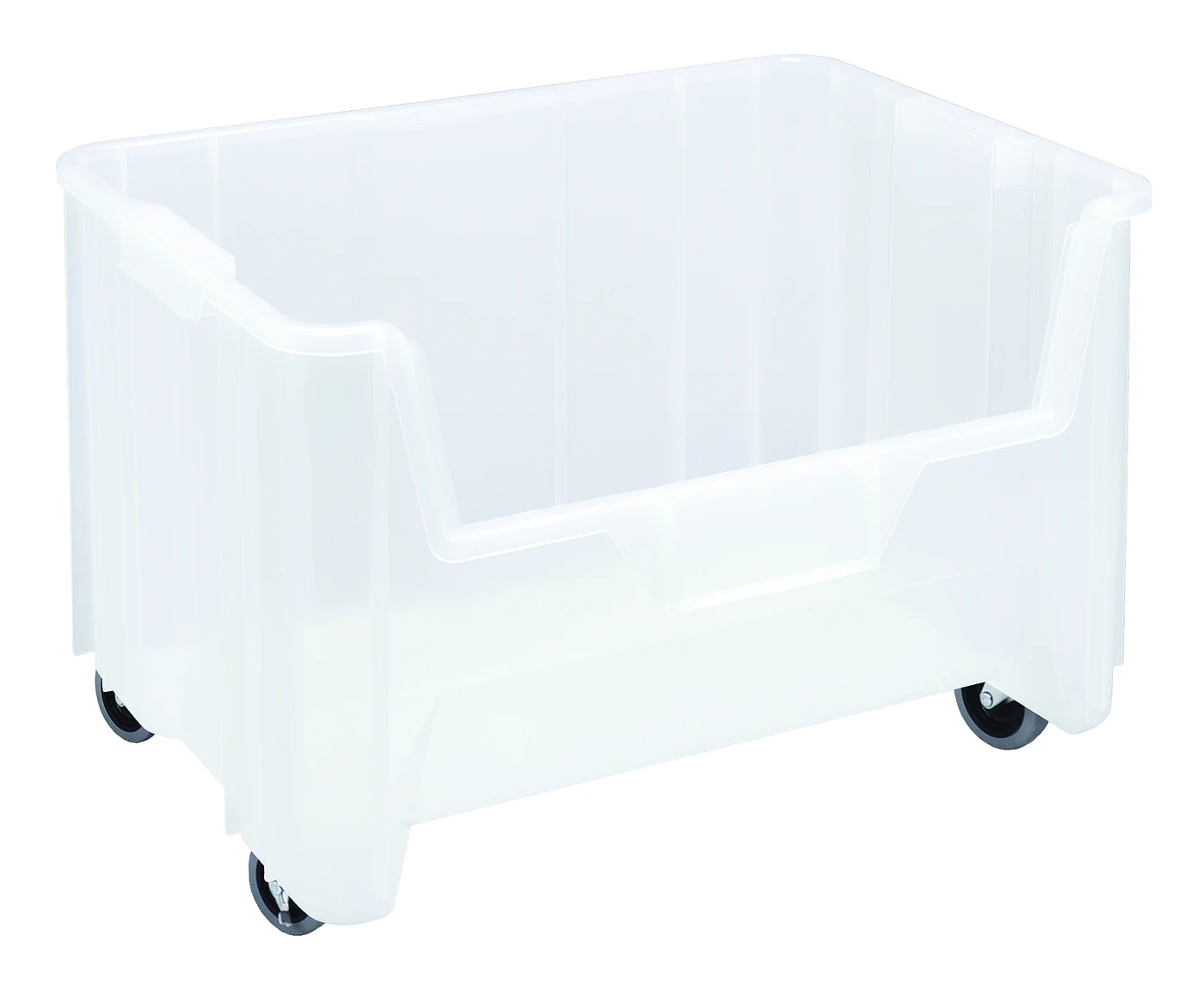 Quantum QGH705MOBCLCS Stacking Mobile Container, 250 lb capacity, Clear, Case of 3