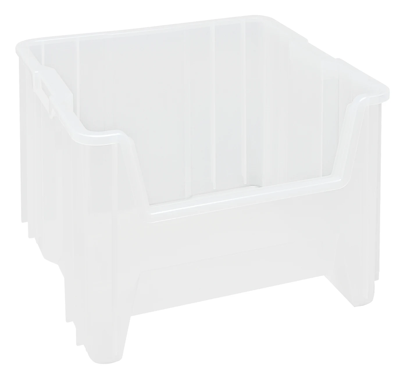 Quantum QGH800CLCS Stacking Container, 150 lb capacity, Clear, Case of 2