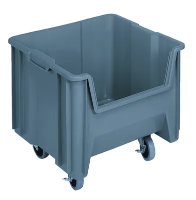 Quantum QGH805MOBGYCS Stacking Mobile Container, 250 lb capacity, Gray, Case of 2
