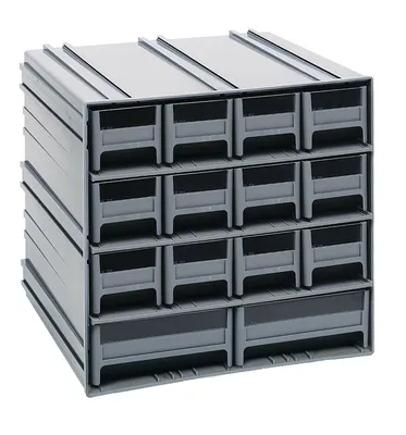 Quantum QIC-12123GY Interlocking Storage Cabinets, 11-3/8"D x 11-3/4"W x 11"H, Gray