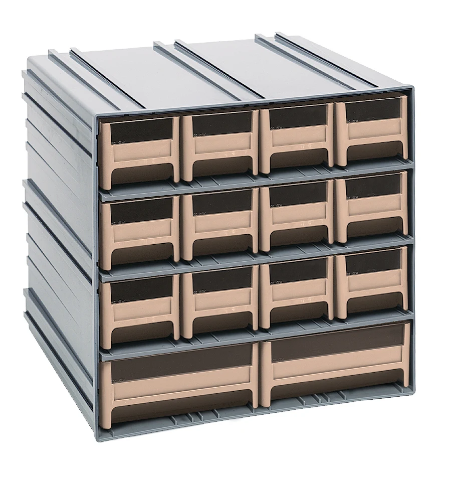 Quantum QIC-12123IV Interlocking Storage Cabinets, 11-3/8"D x 11-3/4"W x 11"H, Gray