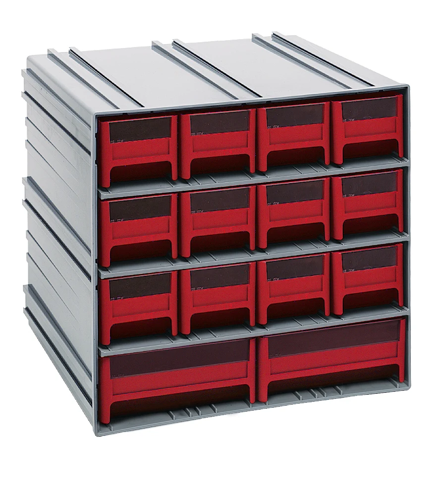 Quantum QIC-12123RD Interlocking Storage Cabinets, 11-3/8"D x 11-3/4"W x 11"H, Gray