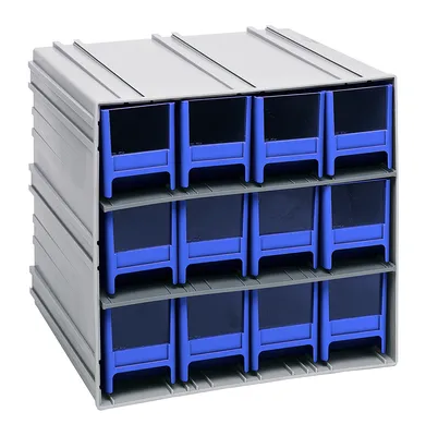 Quantum QIC-122BL Interlocking Storage Cabinets, 11-3/8"D x 11-3/4"W x 11"H, Gray
