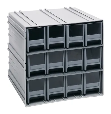 Quantum QIC-122GY Interlocking Storage Cabinets, 11-3/8"D x 11-3/4"W x 11"H, Gray