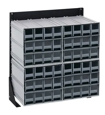 Quantum QIC-124-122GY Single-Sided Interlocking Storage Cabinets Floor Stand, 12"D x 23-5/8"W x 28"H, Black