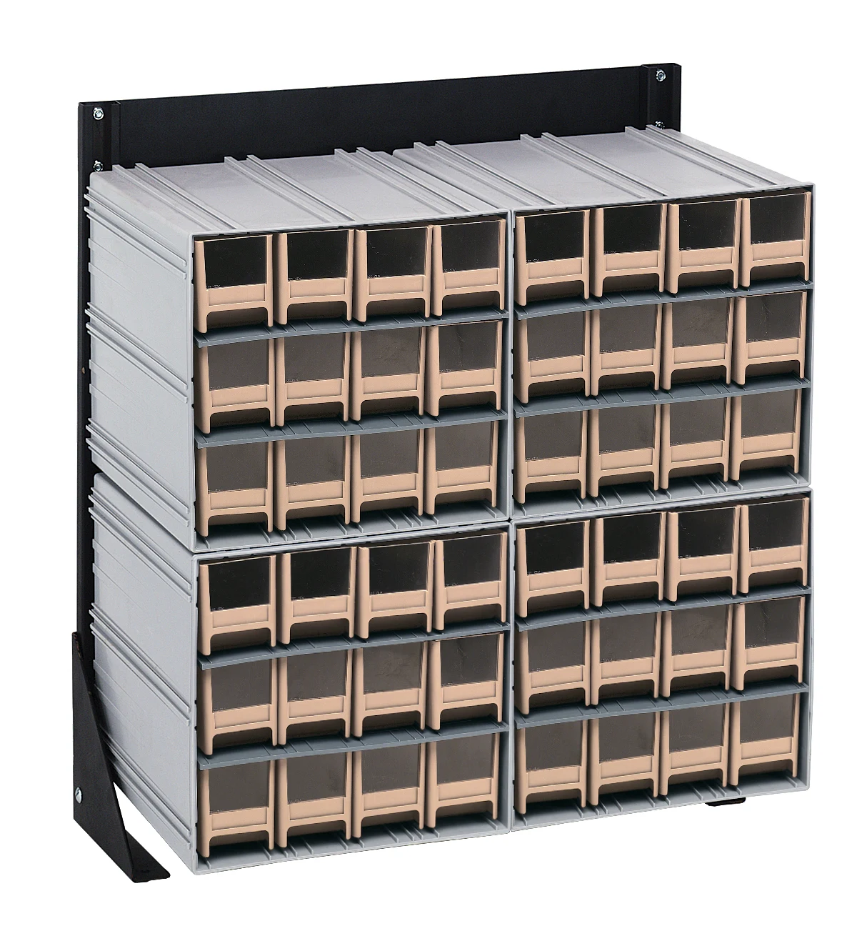 Quantum QIC-124-122IV Single-Sided Interlocking Storage Cabinets Floor Stand, 12"D x 23-5/8"W x 28"H, Black