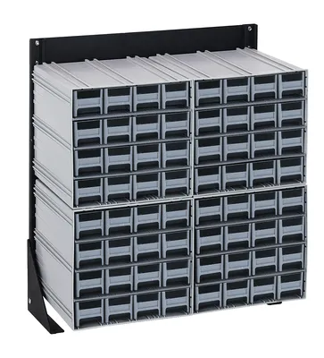 Quantum QIC-124-161GY Single-Sided Interlocking Storage Cabinets Floor Stand, 12"D x 23-5/8"W x 28"H, Black